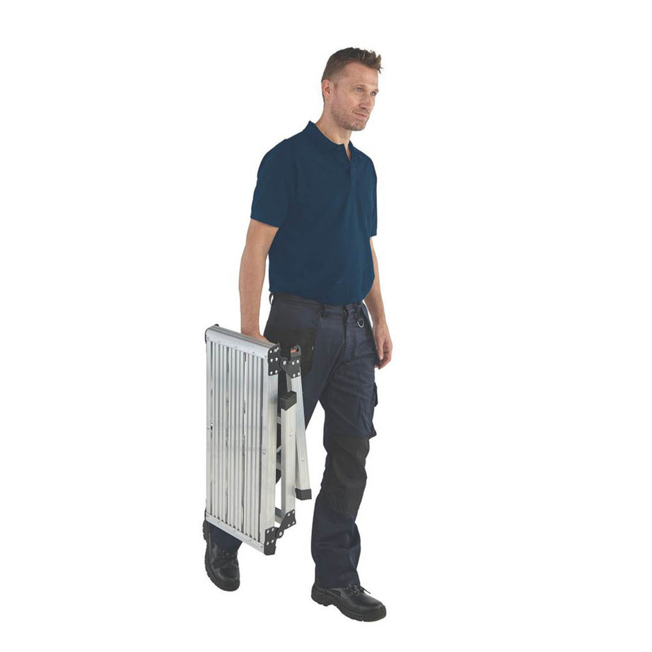 Magnusson Work Platform Folding Aluminium Step Work Ladder Lightweight 50x60cm - Image 4