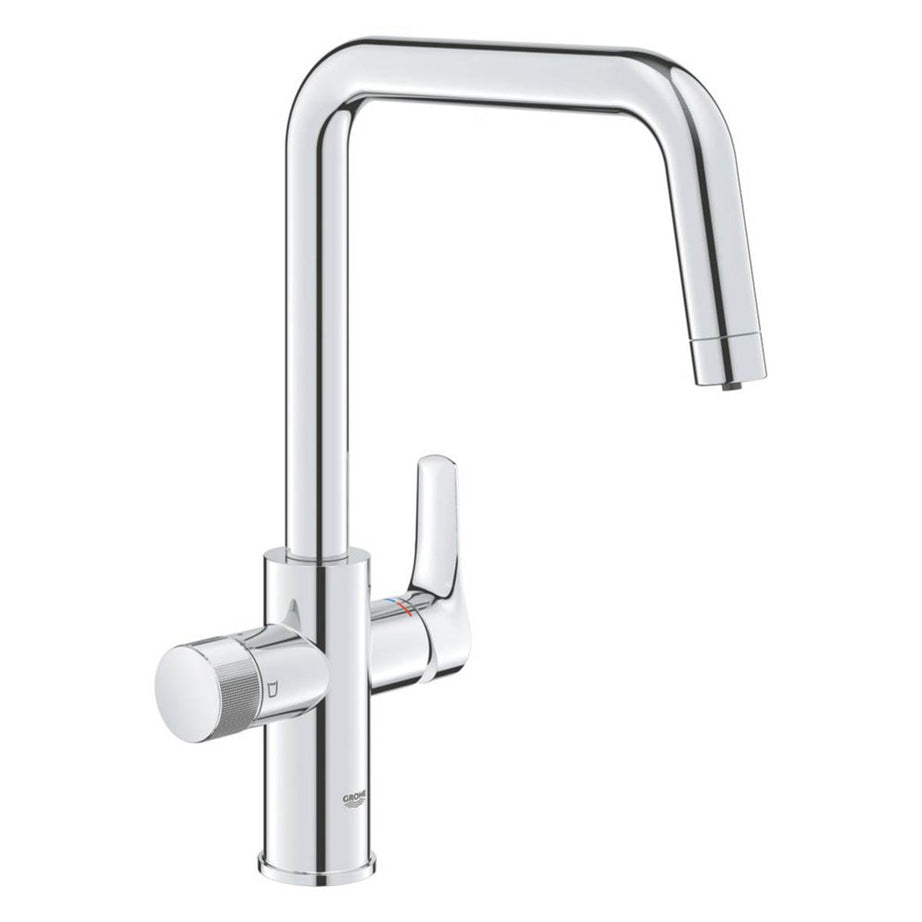 Grohe Filter Kitchen Tap Mixer Chrome Single Lever U Swivel Spout Modern Faucet - Image 1