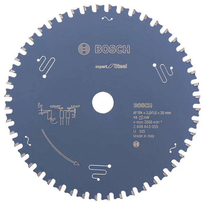 Bosch Circular Saw Blade Expert Fine Cut Steel 48T For Handheld Saws 184x20mm - Image 1