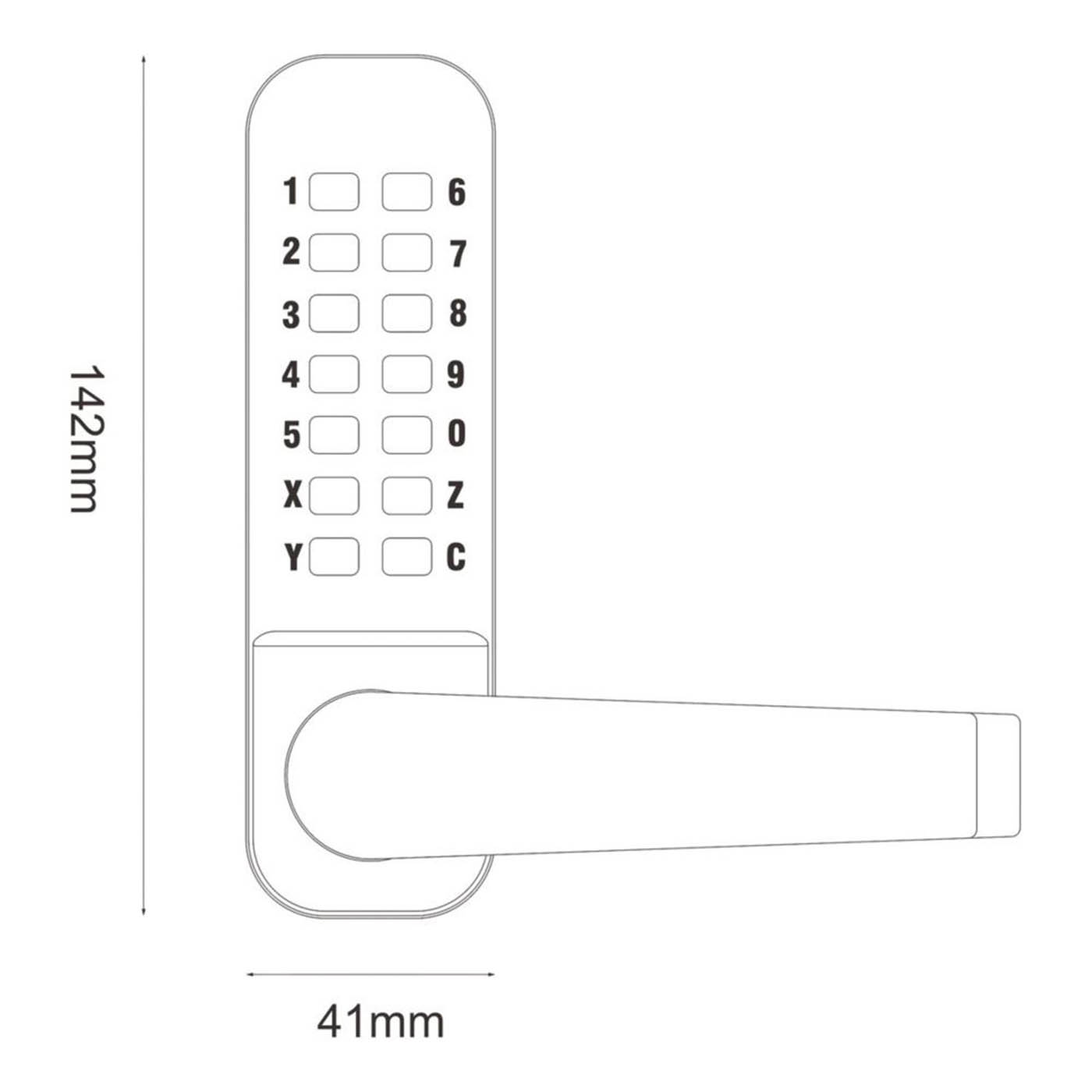 Push-Button Lock With Handle 37.5mm Black 4-6 Digit Code Length Keyless Indoor - Image 4
