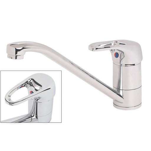 Mixer Kitchen Tap Mono Single Lever Chrome Ceramic Disc Valves Swivel Spout 7bar - Image 1