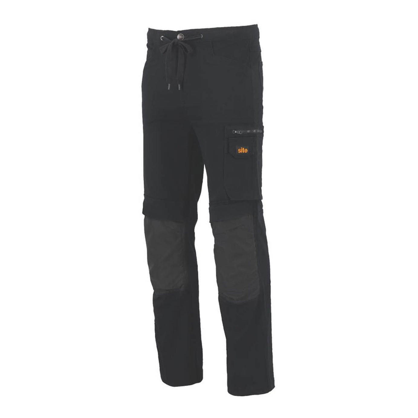Site Mens Work Trousers Black 6 Pockets Stretch Breathable 30" W 32" L - Image 2