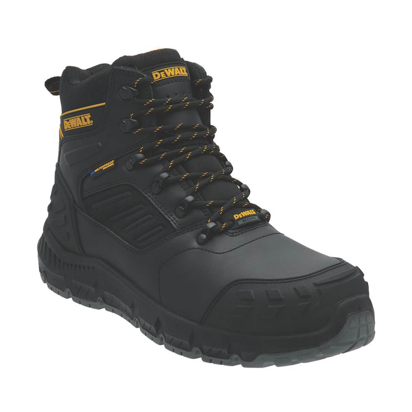 DeWalt Safety Boots Mens Wide Fit Black Waterproof Work Shoes Steel Toe Size 10 - Image 1