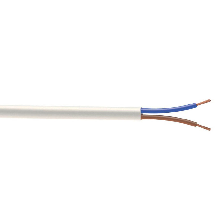 Time Flexible Cable 3182Y White 2 Core 1.5mm² Indoor 8mm Round Drum 25m - Image 2
