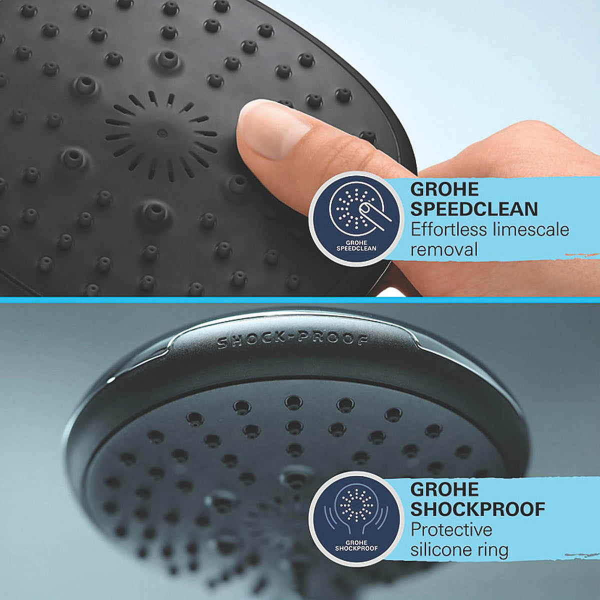 Grohe Hand Shower Head Chrome 110x215mm 3 Spray Patterns Bathroom Contemporary - Image 6