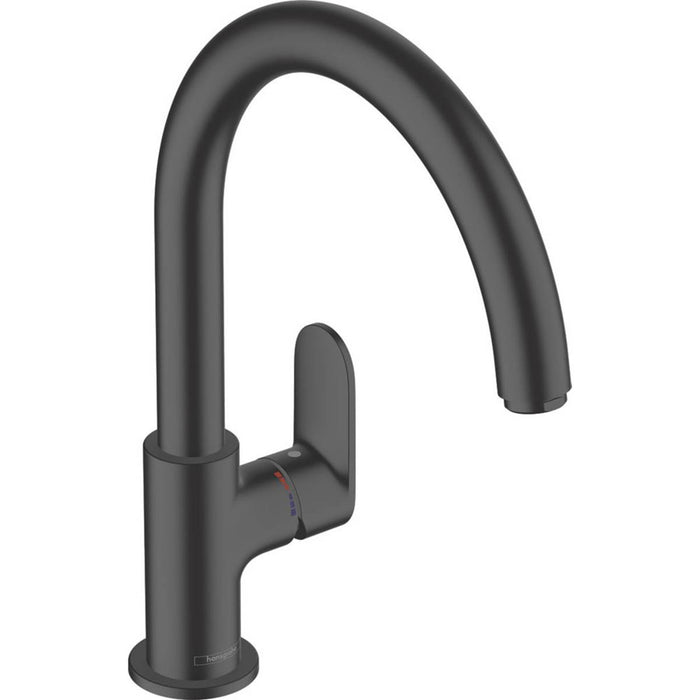 Kitchen Tap Mono Mixer Black Single Lever Swivel Spout Brass Modern Faucet - Image 1