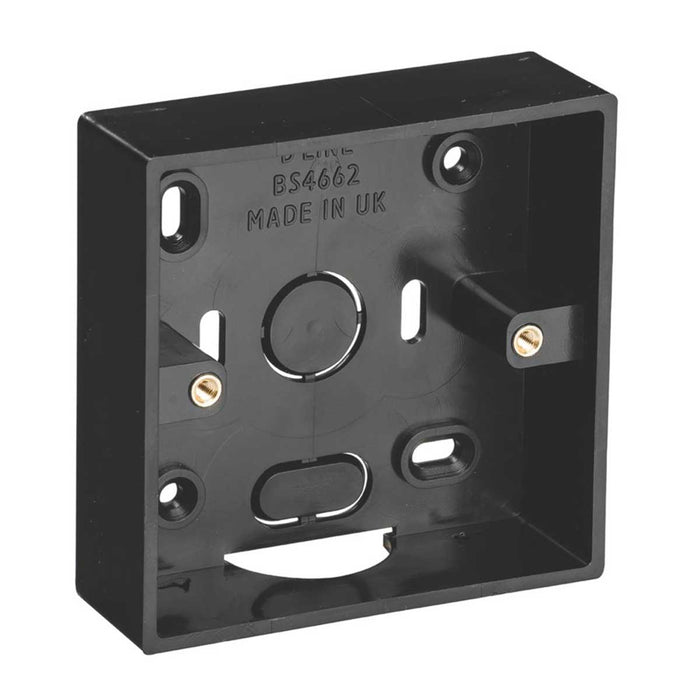 Back Box Wall Socket 1-Gang UK Surface Mounted Pattress Black 28mm 10 Pack - Image 2