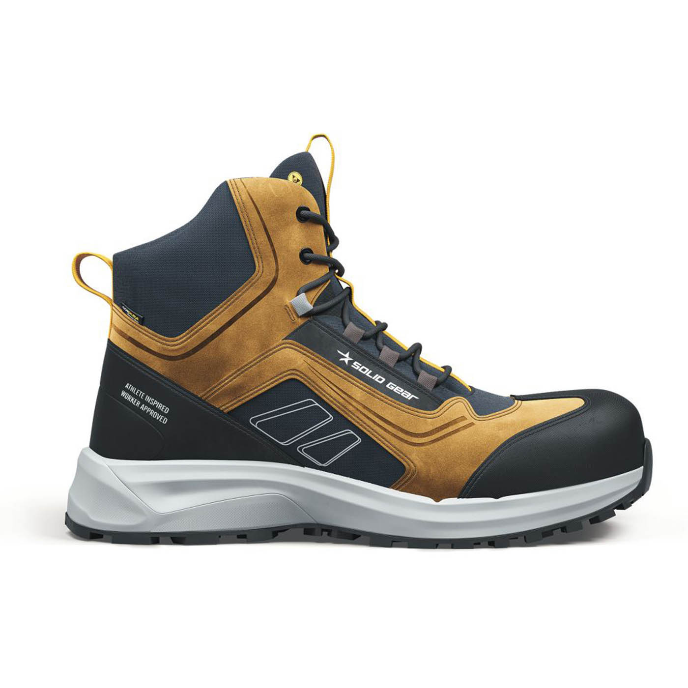Solid Gear Safety Boots Mens Standard Fit Brown Shoes Fibreglass Toe Size 10.5 - Image 1