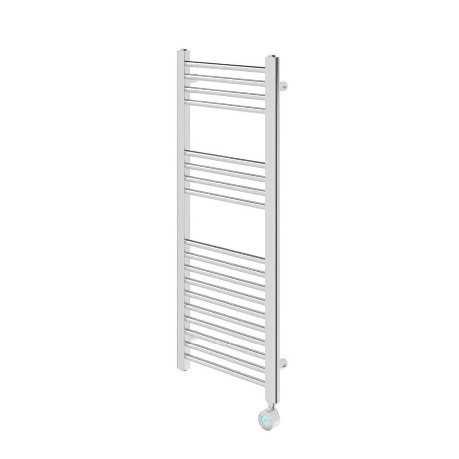 Flomasta Electric Towel Rail Radiator Chrome Flat Bathroom Warmer (H)100x(W)40cm - Image 1