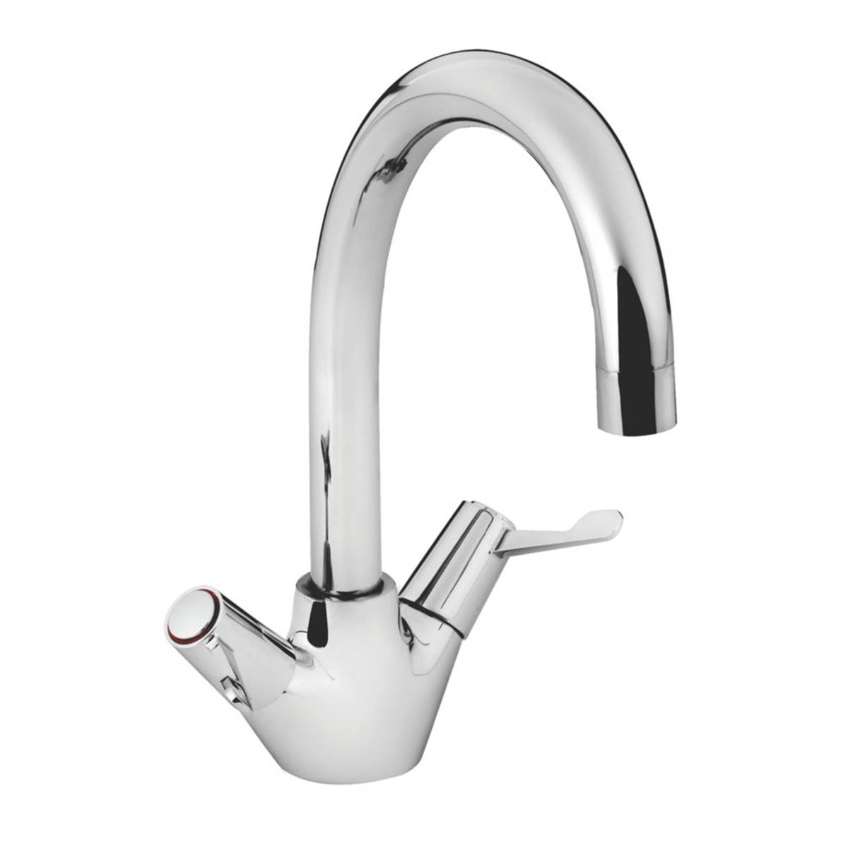 Bristan Kitchen Tap Mono Mixer Chrome Double Lever Swivel Spout Modern Faucet - Image 1