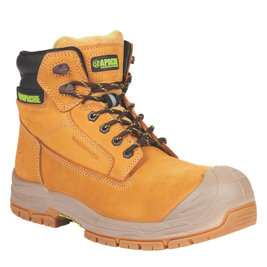 Apache Safety Boots Mens Standard Fit Wheat Waterproof Composite Toe Size 13 - Image 1