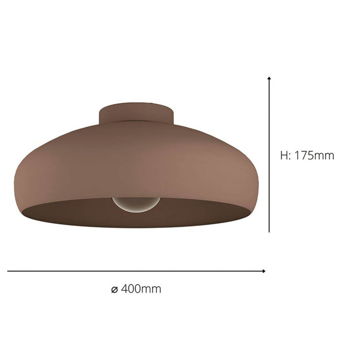 Ceiling Light Mocha Retro Rounded Dome Shade For Lower Ceilings Modern - Image 4