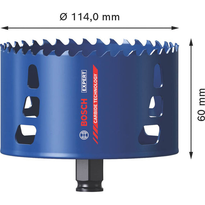 Bosch Holesaw Carbide Expert 114mm Drill Bit Wood Brick Soft Tiles Plastics - Image 6