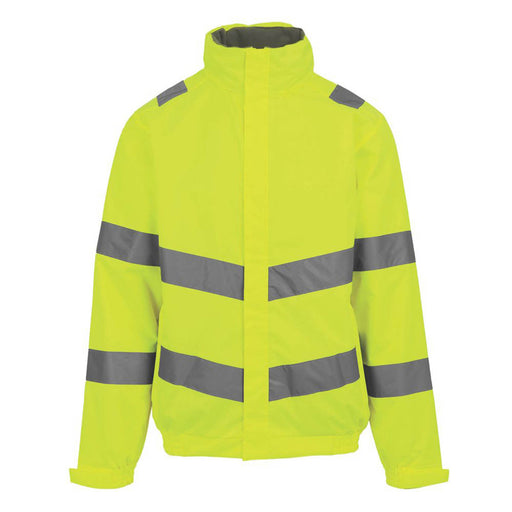 Hi-Vis Jacket Yellow Waterproof Reflective Zipped Pockets Medium 39.5" Chest - Image 1