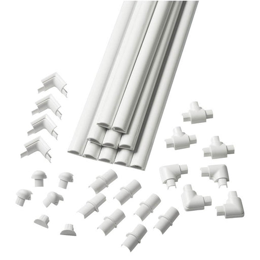 D-Line Micro Trunking Decorative Plastic White Flush Fit Self Adhesive 34 Pcs - Image 1