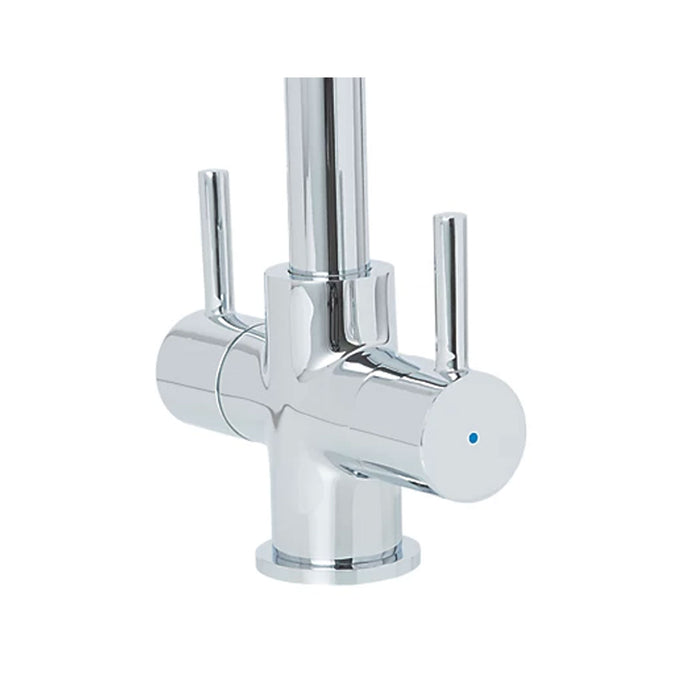 Kitchen Tap Mono Mixer Chrome Double Lever Swivel Spout Contemporary Faucet - Image 2