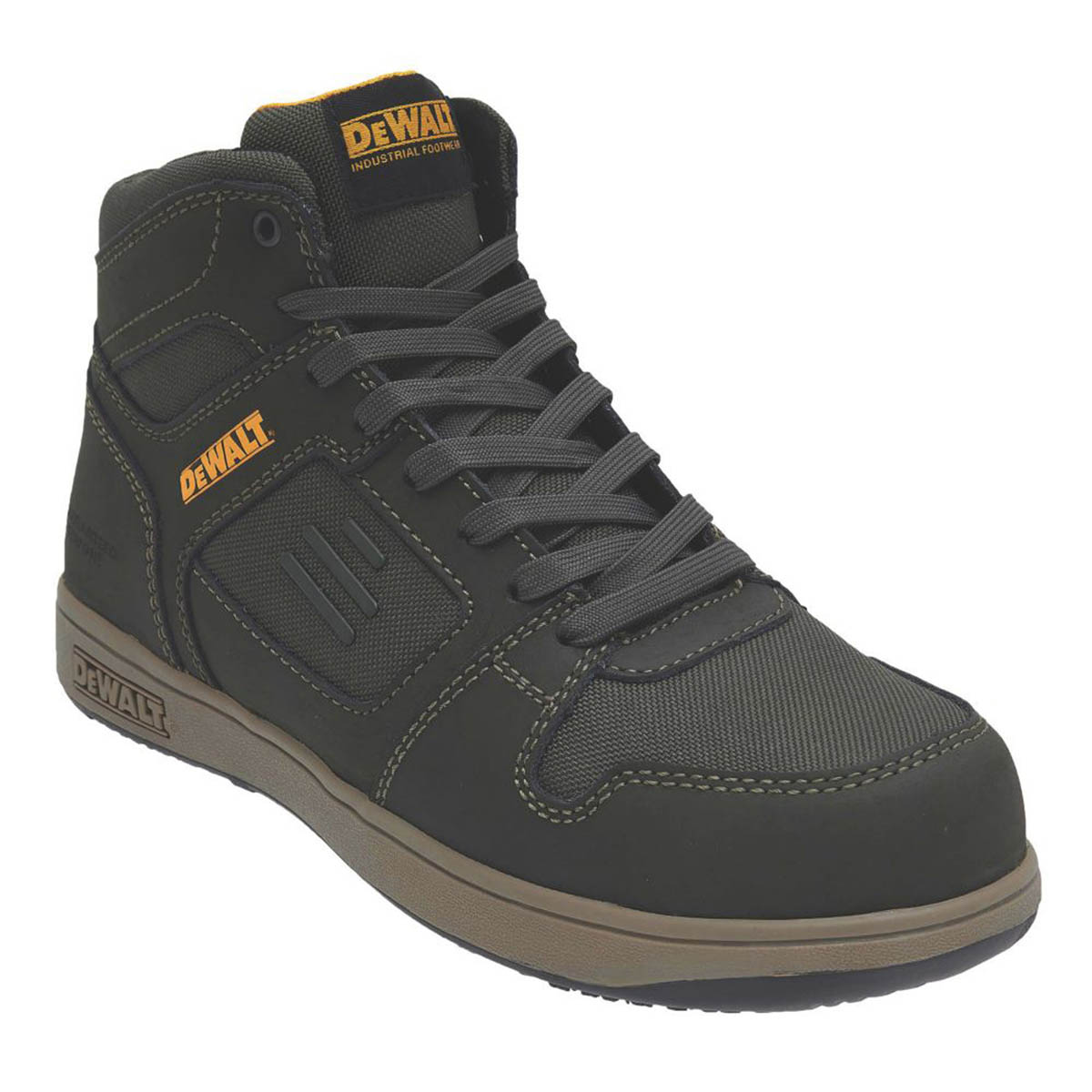 DeWalt Safety Boots Mens Standard Fit Olive Leather Composite Toe Shoes Size 10 - Image 1