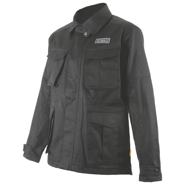 DeWalt Mens Wax Jacket Work Black Water-Resistant Pockets Zip X Large 51" Chest - Image 3