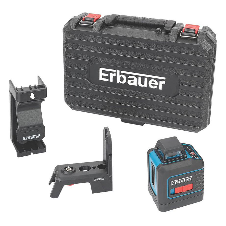 Erbauer Laser Level Red Self Levelling Multi Line Indoor Outdoor Measure Tool - Image 1