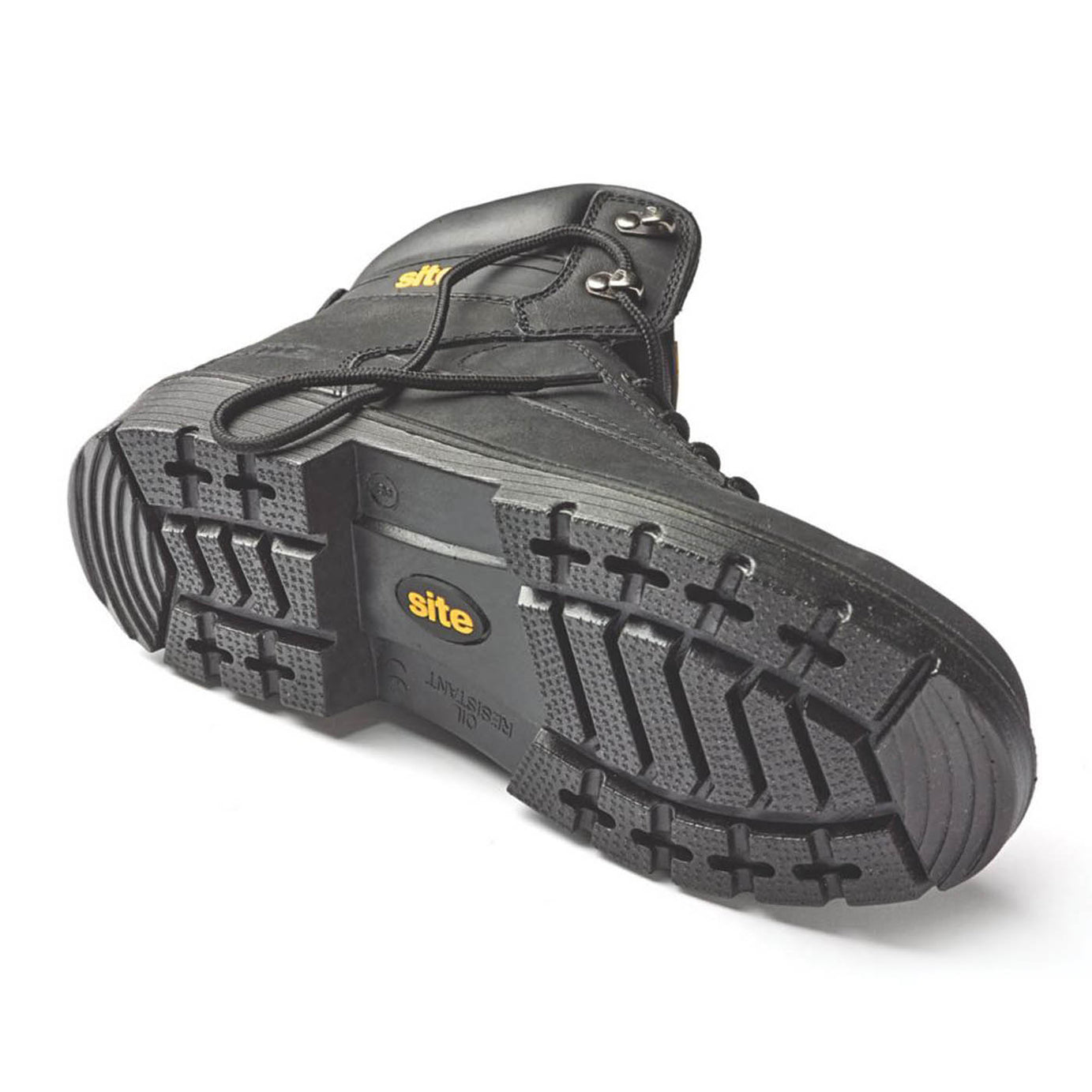 Site Safety Boots Mens Wide Fit Black Leather Steel Toe Lightweight Size 8 - Image 3