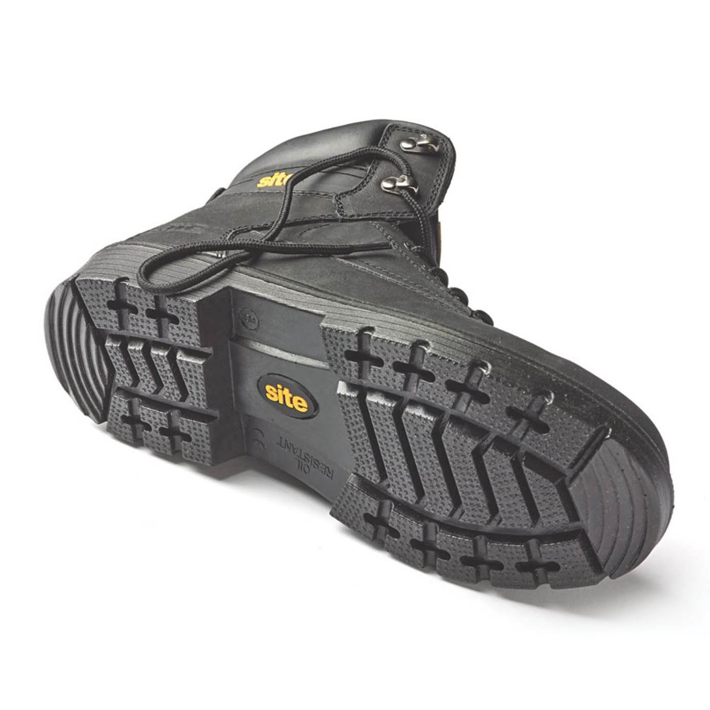 Site Safety Boots Mens Wide Fit Black Leather Steel Toe Lightweight Size 8 - Image 3