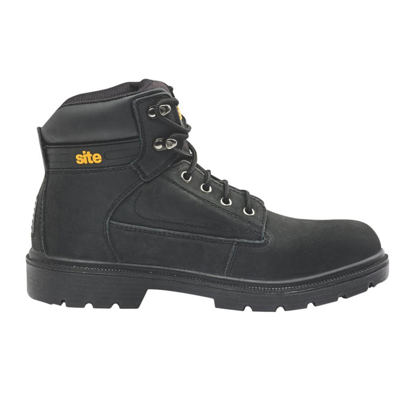 Site Safety Boots Mens Wide Fit Black Leather Steel Toe Lightweight Size 8 - Image 4