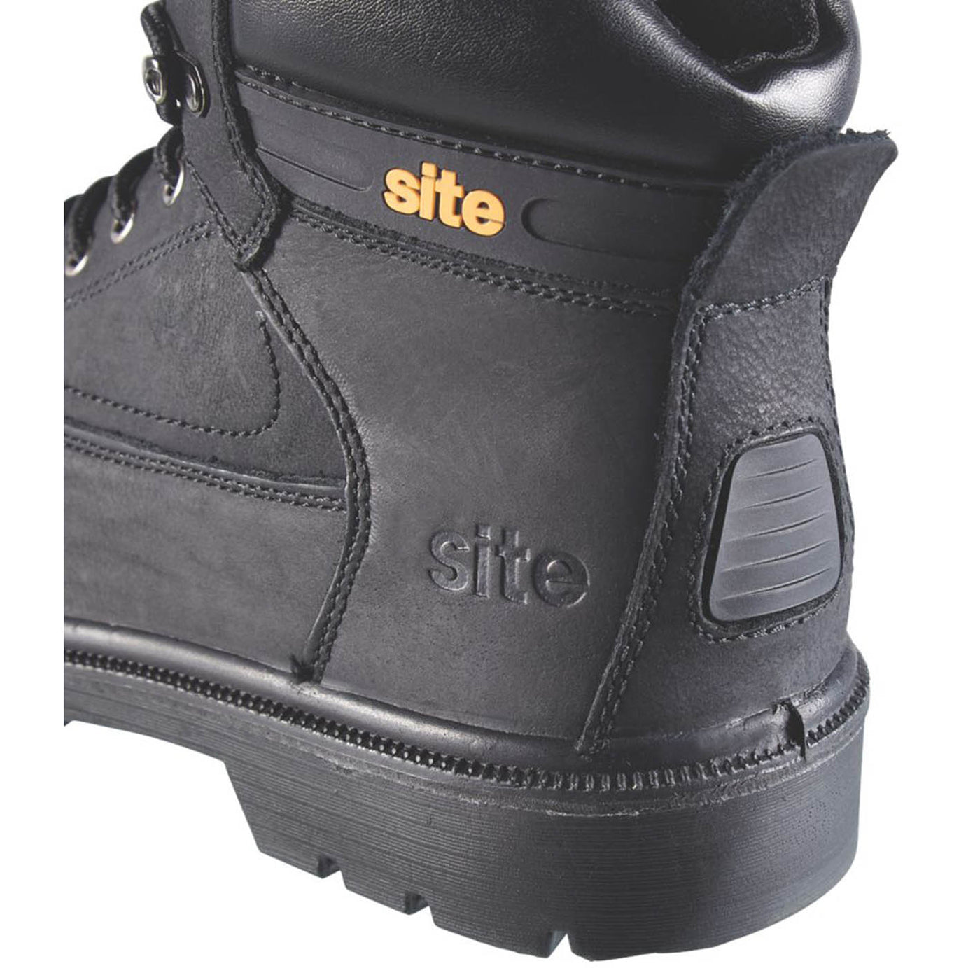 Site Safety Boots Mens Wide Fit Black Leather Steel Toe Lightweight Size 8 - Image 5