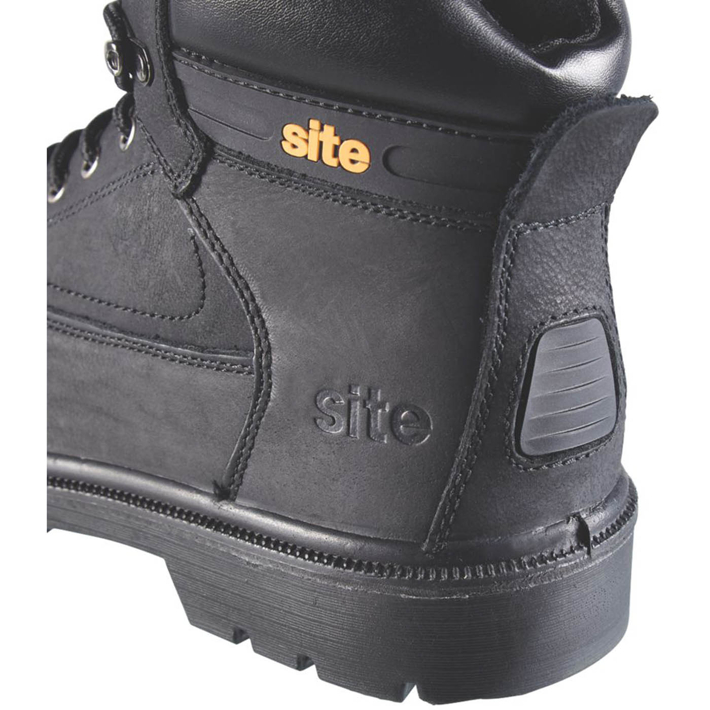 Site Safety Boots Mens Wide Fit Black Leather Steel Toe Lightweight Size 8 - Image 5