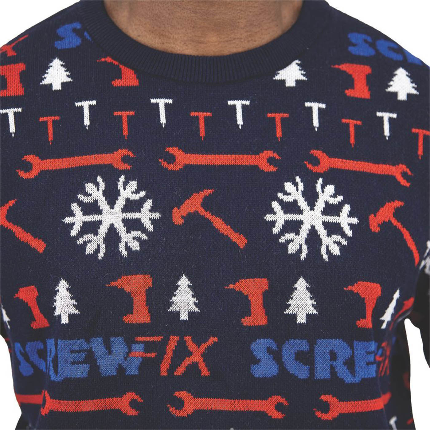 Site Screwfix Christmas Jumper Blue Medium 42" Chest - Image 2