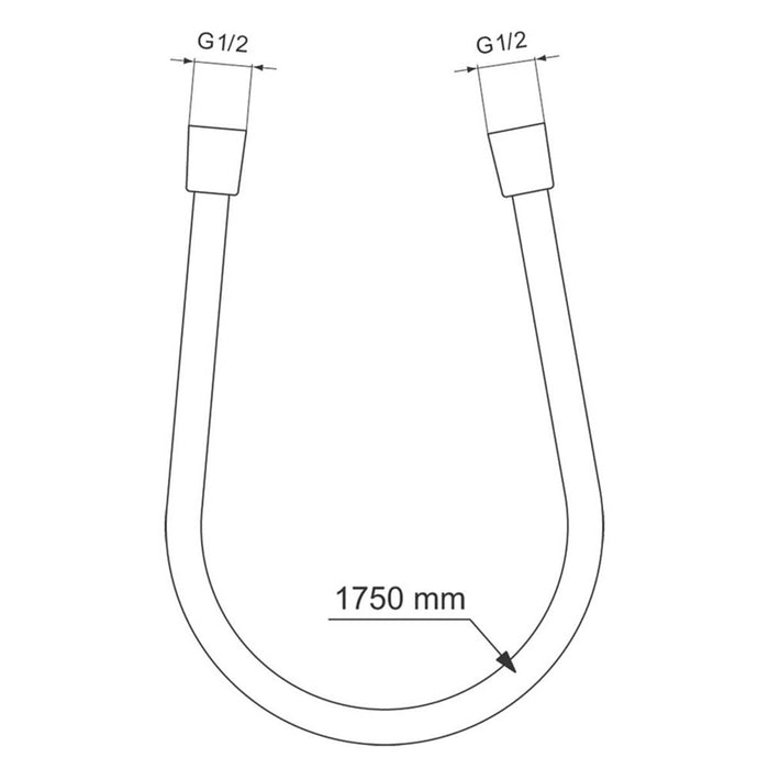 Ideal Standard Shower Hose Plastic Long Smooth Anti-Twist Chrome 1750mm - Image 2