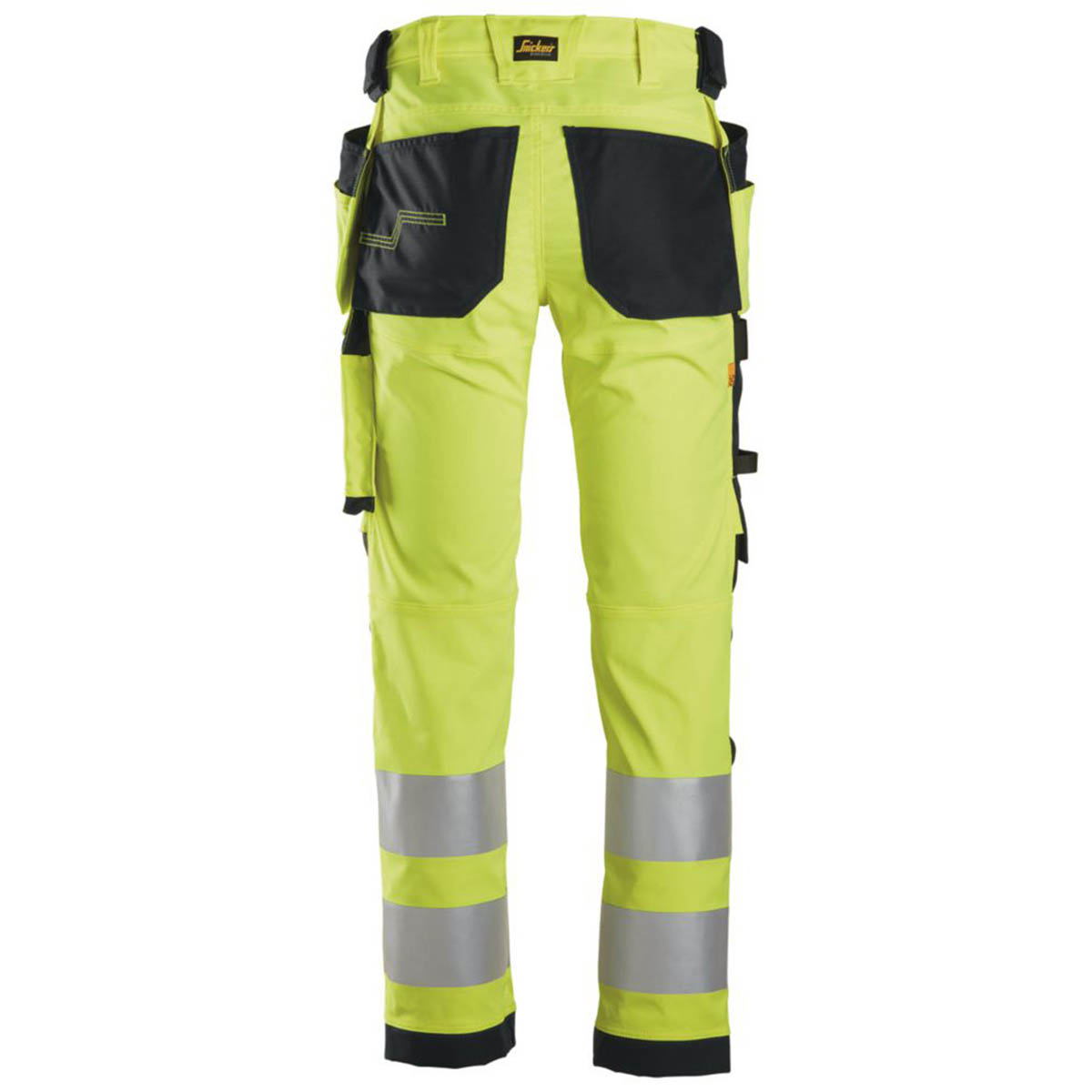 Snickers Hi-Vis Work Trousers Mens Slim Fit Yellow Multi Pockets 44"W 32"L - Image 4