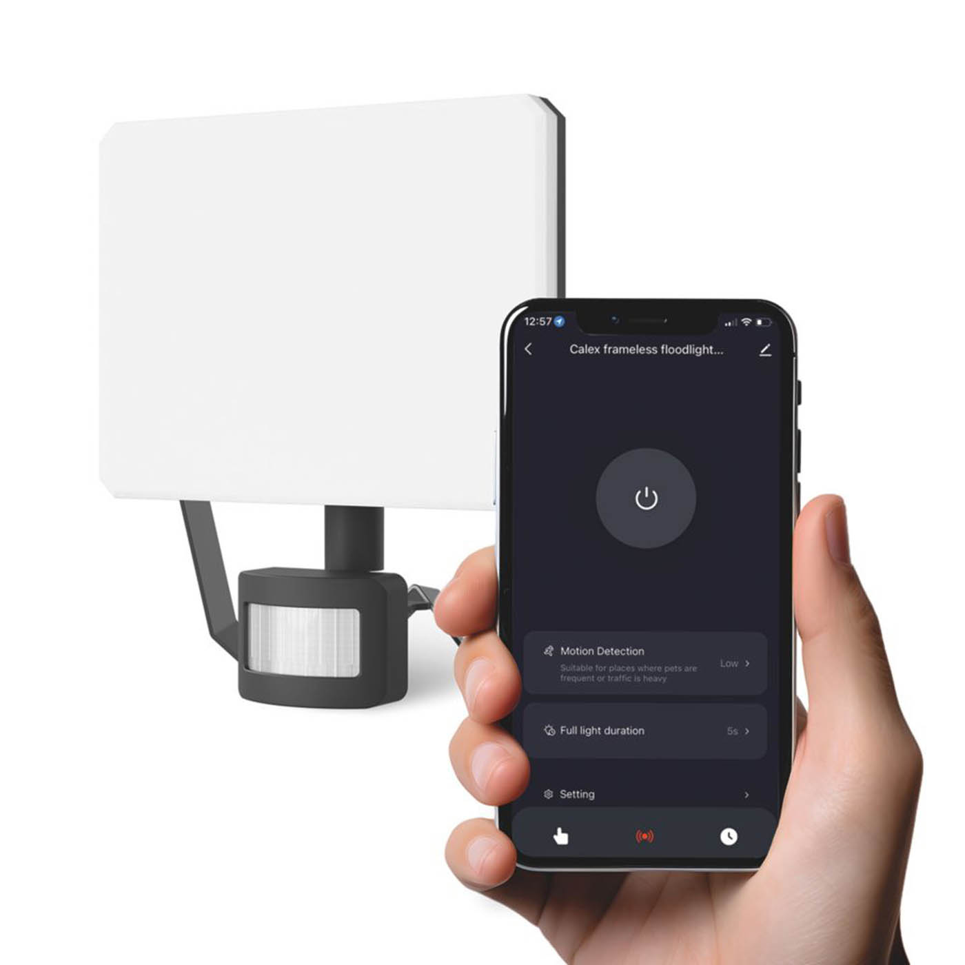 Calex  Outdoor LED Smart Frameless Floodlight Black 24W 2500lm - Image 3
