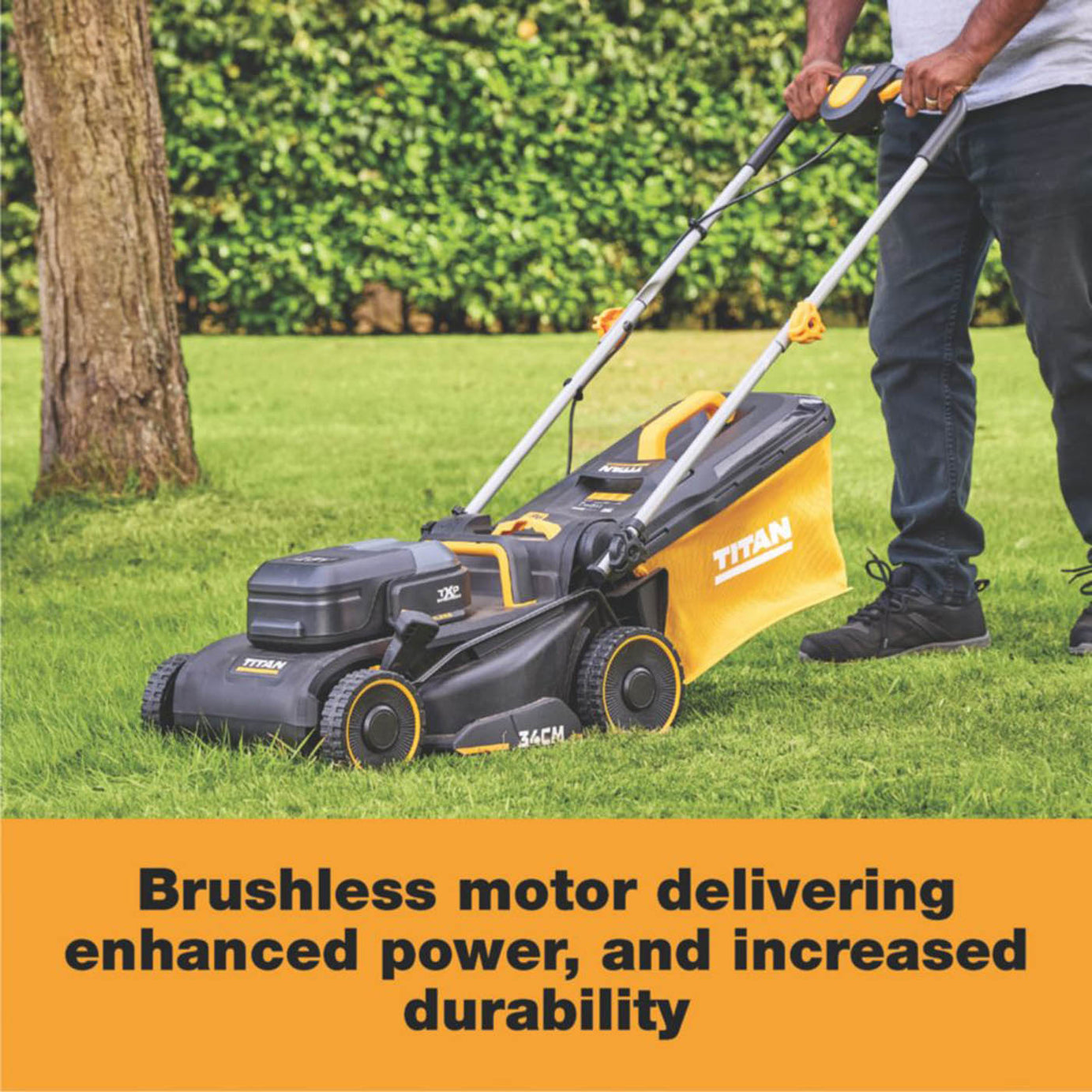 Titan Rotary Lawn Mower 18V 1 x 5.0Ah Li-Ion TXP Cordless Steel Blade 34cm 35L - Image 5