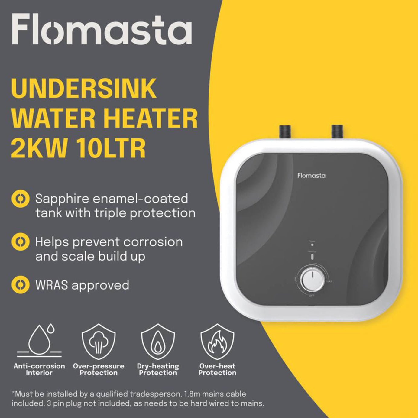 Flomasta  Undersink Electric Water Heater 2kW 10Ltr - Image 3