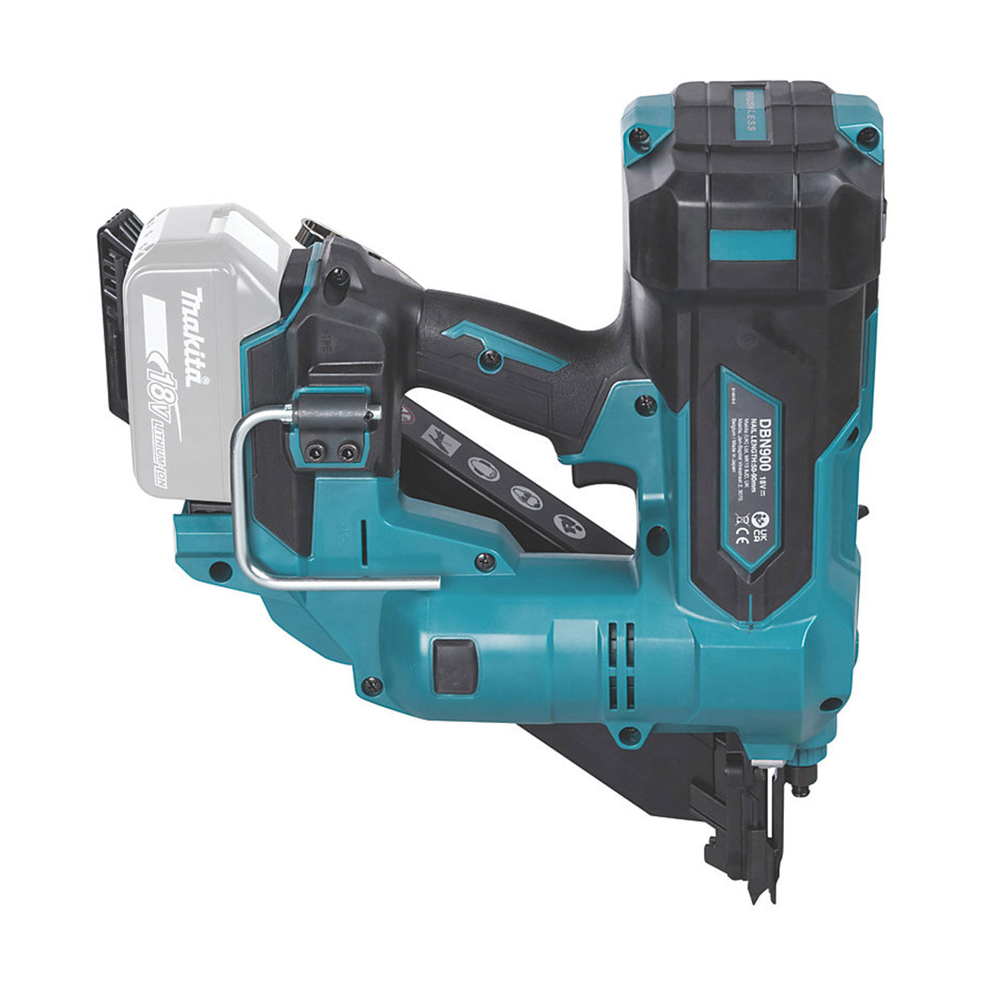 Makita Nail Gun DBN900 First Fix Cordless Angled 58mm 18V Li-Ion LXT Body Only - Image 6